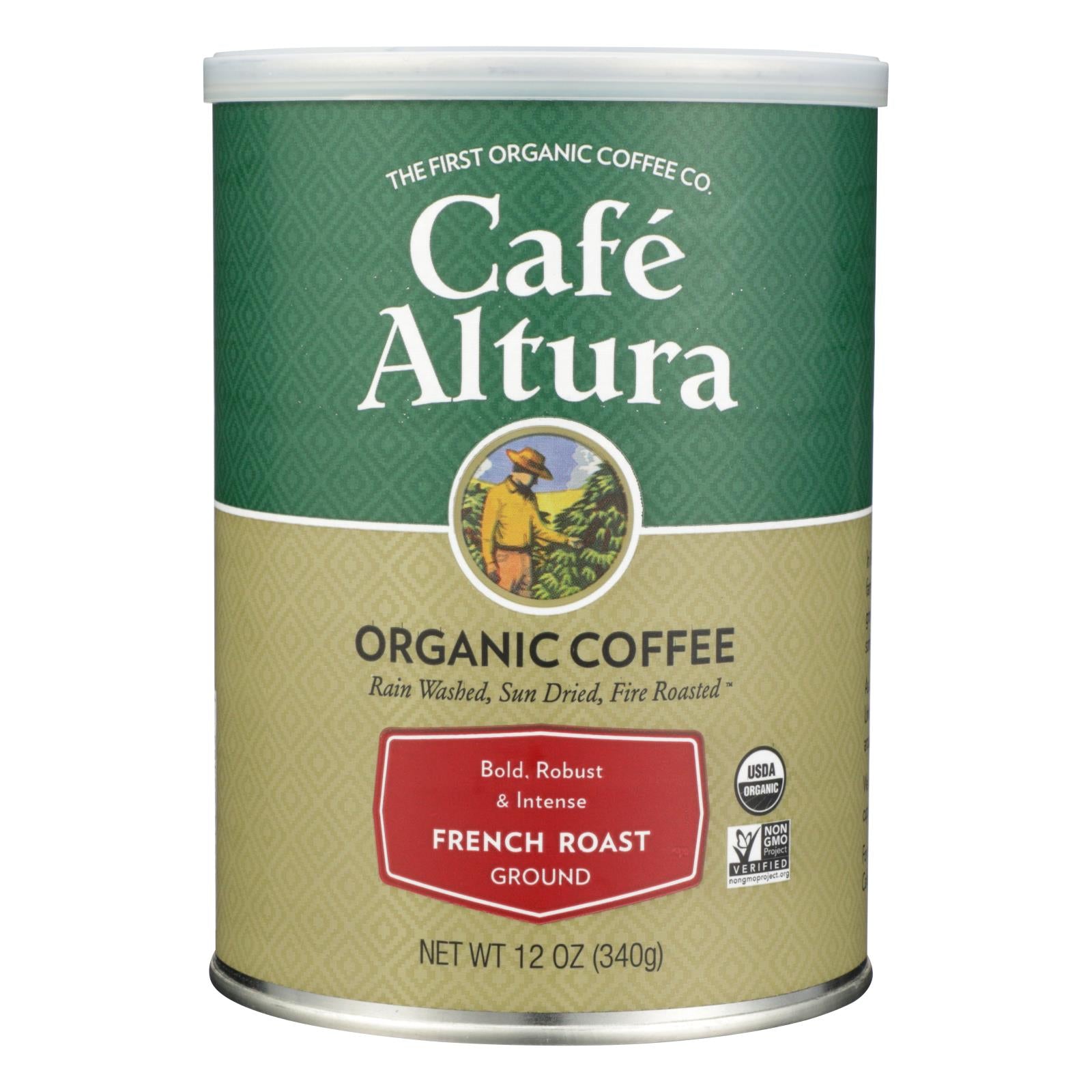 Café Altura, Cafe Altura - Café moulu biologique - Torréfaction française - Caisse de 6 - 12 oz (Paquet de 6)