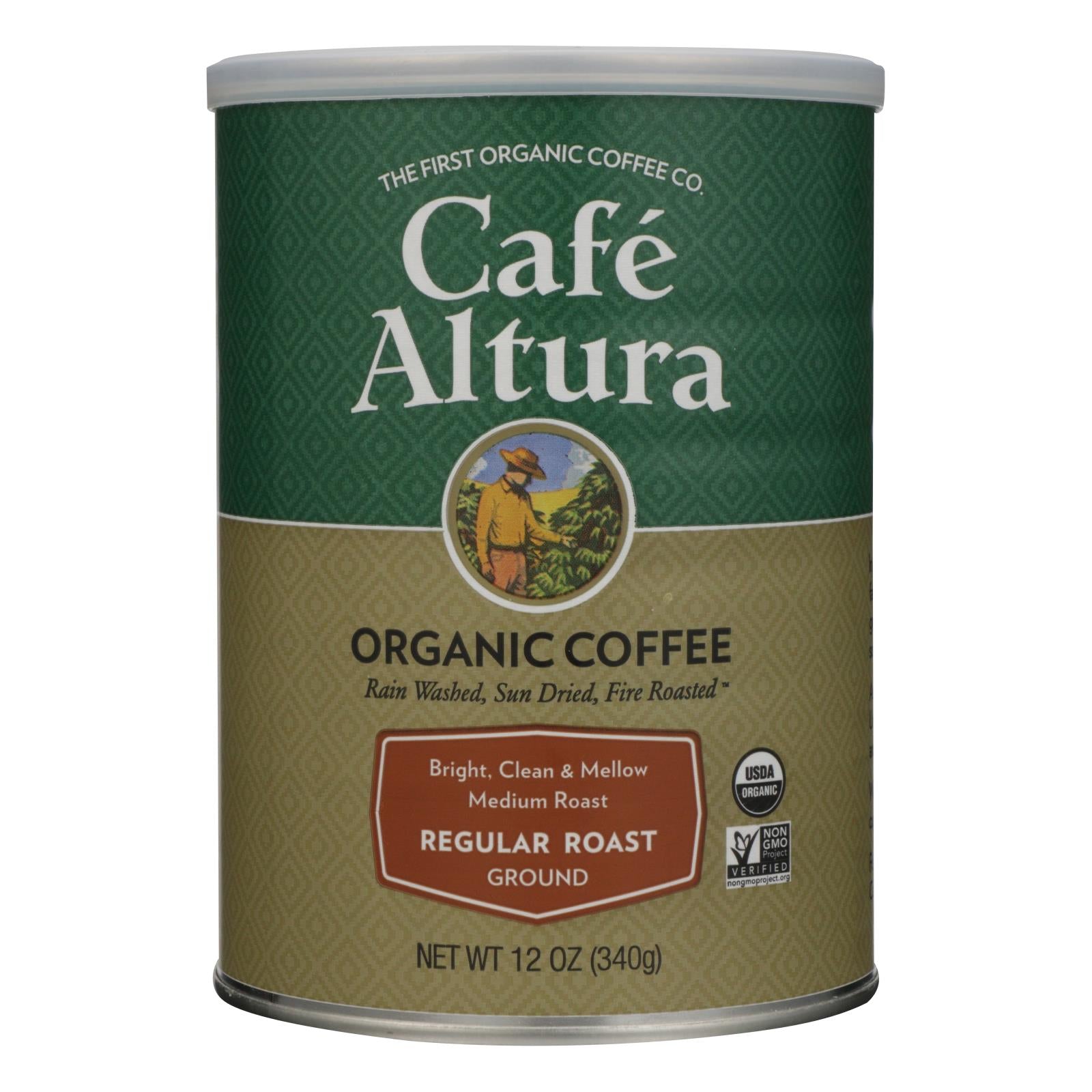 Café Altura, Cafe Altura - Café moulu biologique - Torréfaction régulière - Caisse de 6 - 12 oz (Paquet de 6)