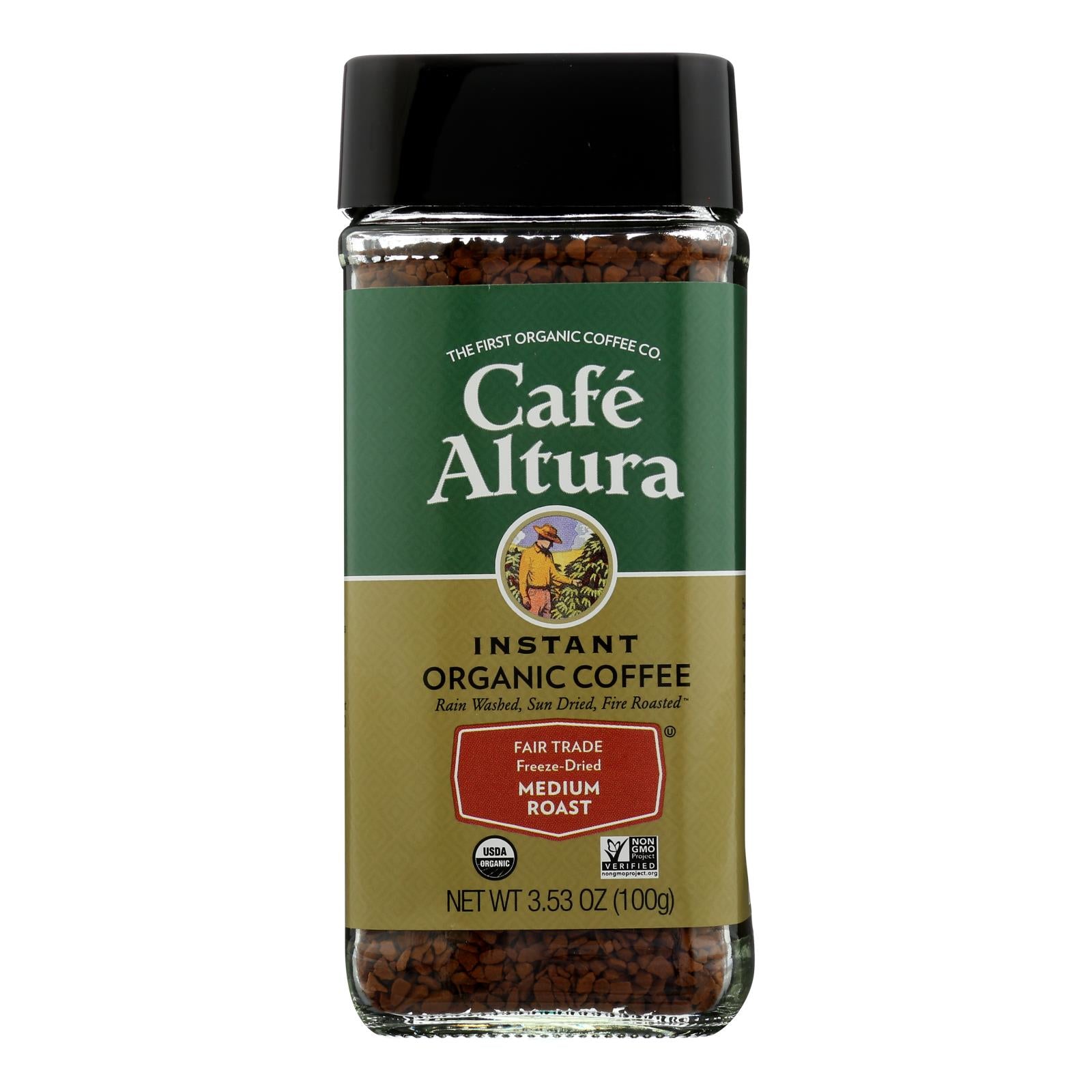 Café Altura, Cafe Altura Fair Trade Freeze Dried Organic - Caisse de 6 - 3.53 OZ (Pack de 6)