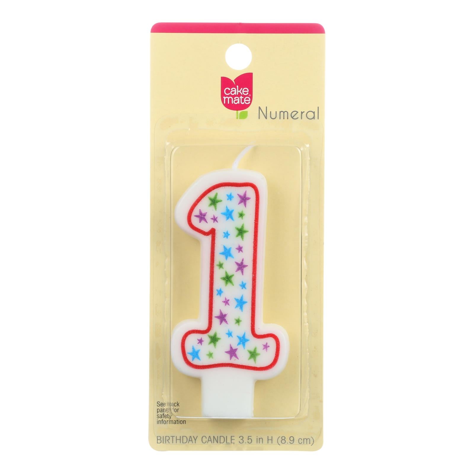 Cake Mate, Cake Mate - Bougie d'anniversaire - Chiffre - 1 - 3 in - 1 compte - Etui de 6 (Pack de 6)