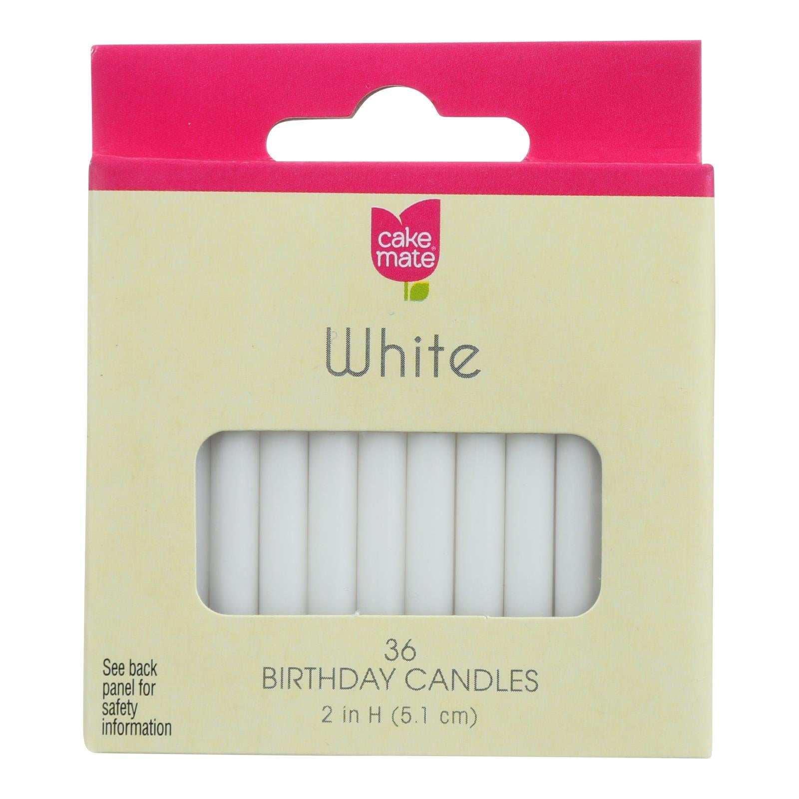 Cake Mate, Cake Mate - Bougies de fête d'anniversaire - rondes - blanches - 2 po x 3/16 po - 36 pièces - Lot de 12 (Lot de 12)