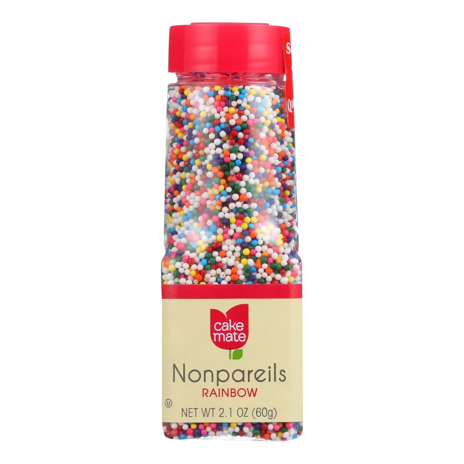 Cake Mate, Cake Mate - Décors - Nonpareils - Arc-en-ciel - 2.1 oz - Etui de 6 (Pack de 6)