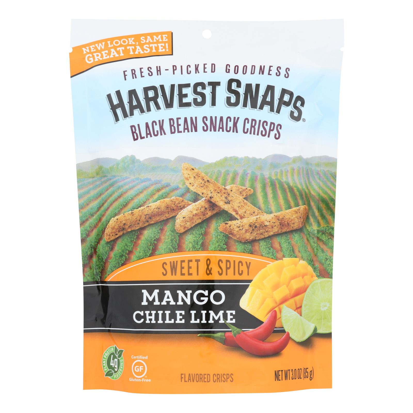 Calbee Snapea Crisp, Calbee Snapea Crisp - Croustillants aux haricots noirs - Mangue Chili Citron Vert - Caisse de 12 - 3 oz (Paquet de 12)