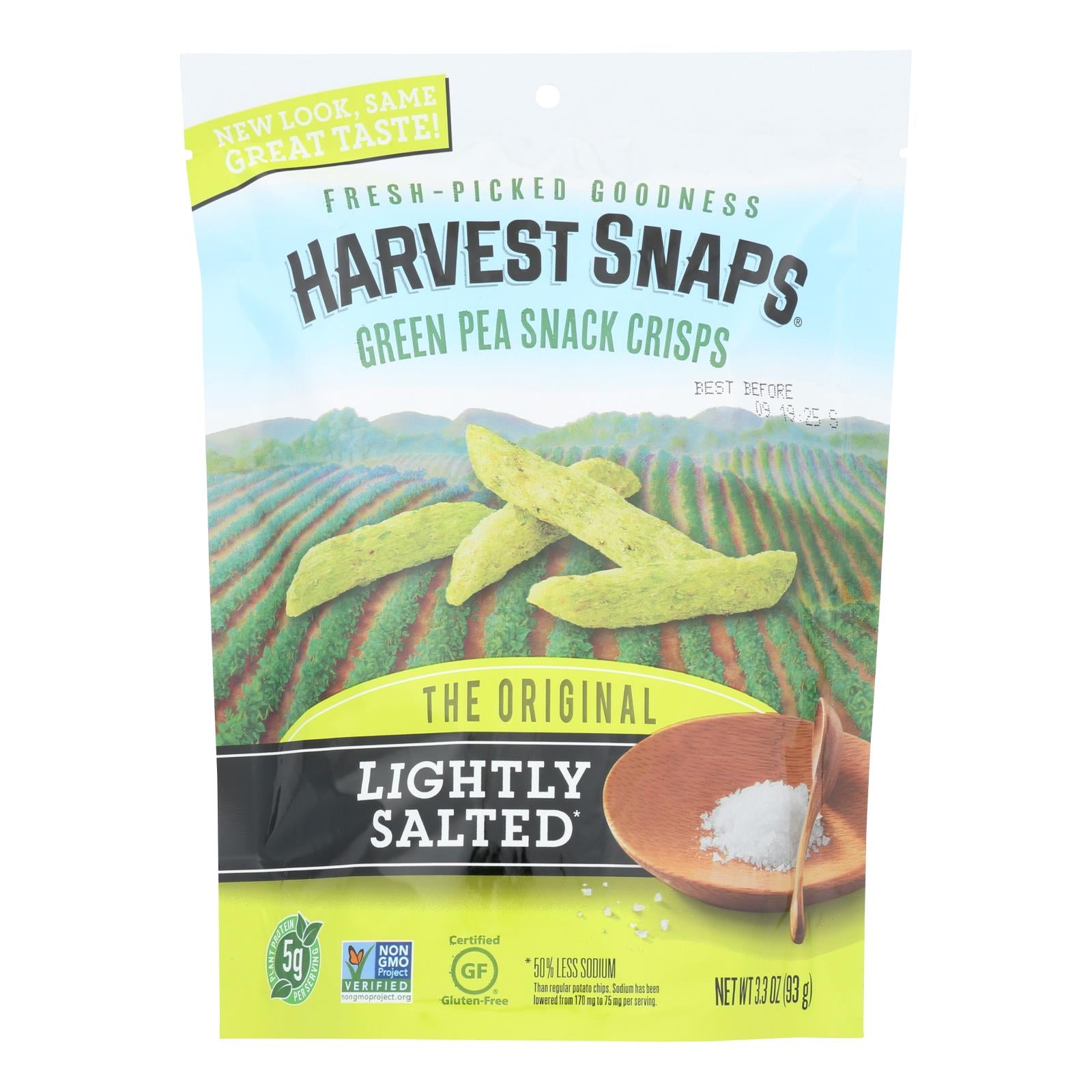 Croustillant aux colombes de Calbee, Calbee Snapea Crisp - Snapea Crisps - Légèrement salé - Carton de 12 - 3.3 oz. (Pack de 12)