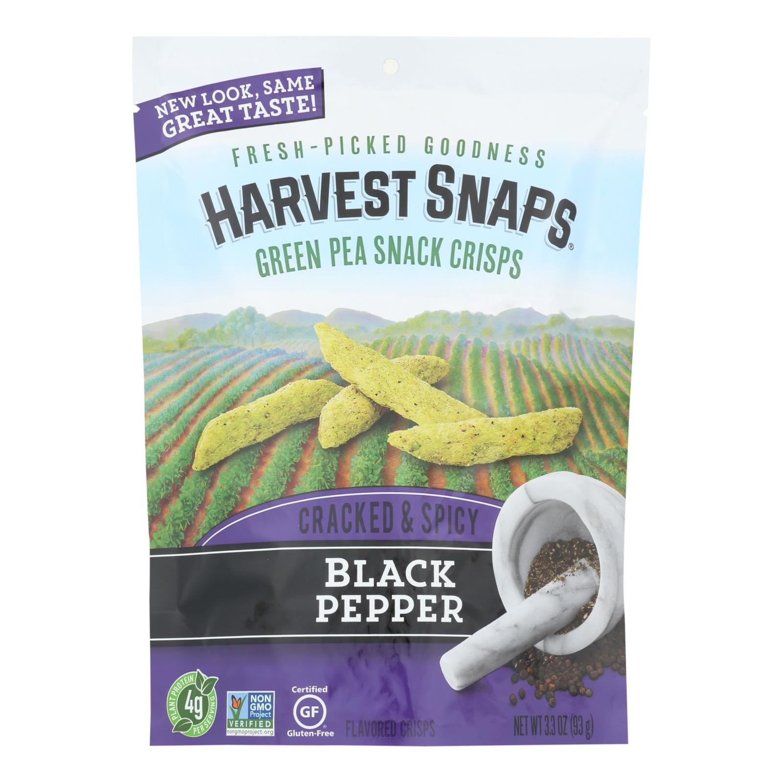 Croustillant aux colombes de Calbee, Calbee Snapea Crisp - Snapea Crisps - Poivre noir - Carton de 12 - 3.3 oz (paquet de 12)