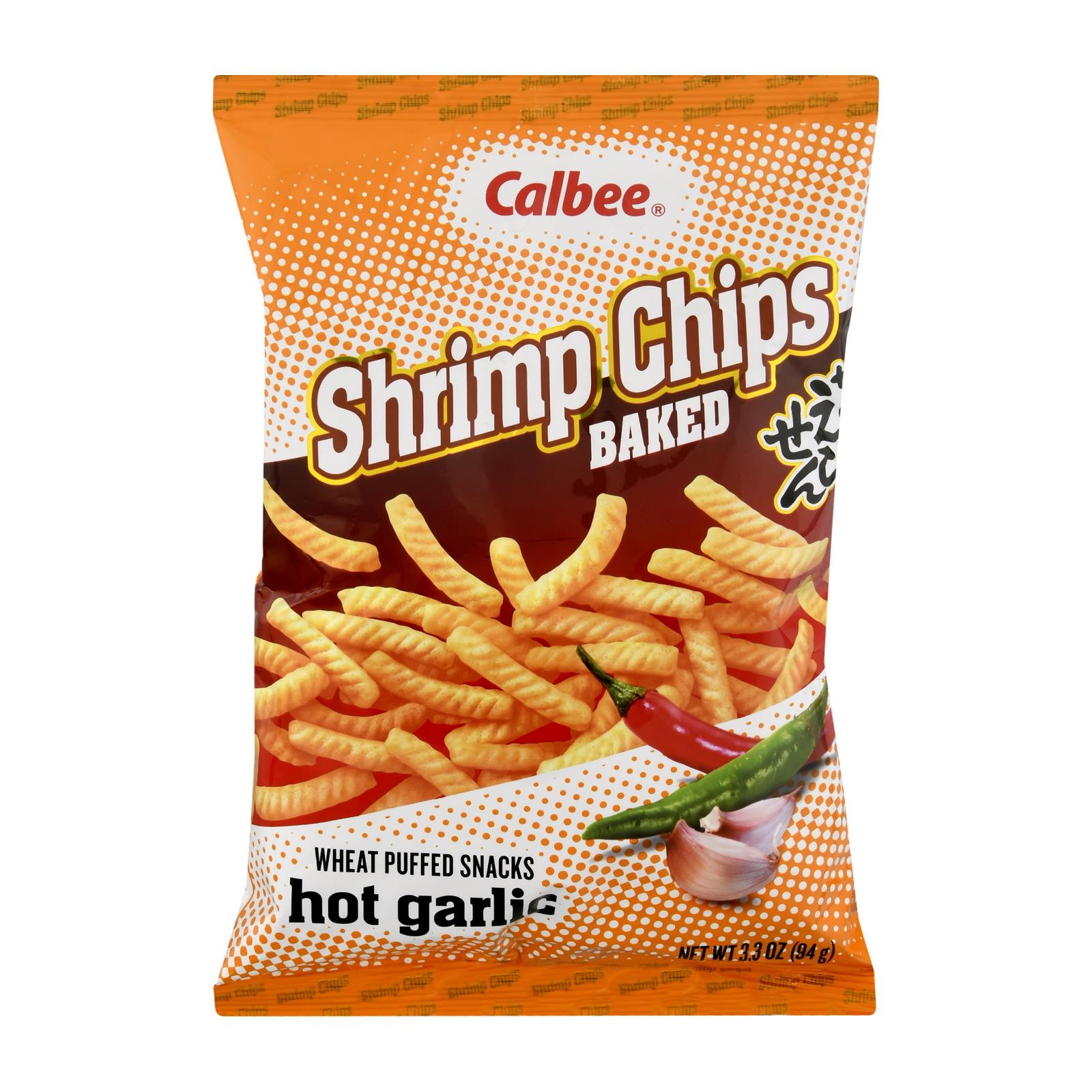 Croustillant aux colombes de Calbee, Calbee Snapea Crisp - chips de crevettes - Ail piquant - caisse de 12 - 3.3 oz (paquet de 12)