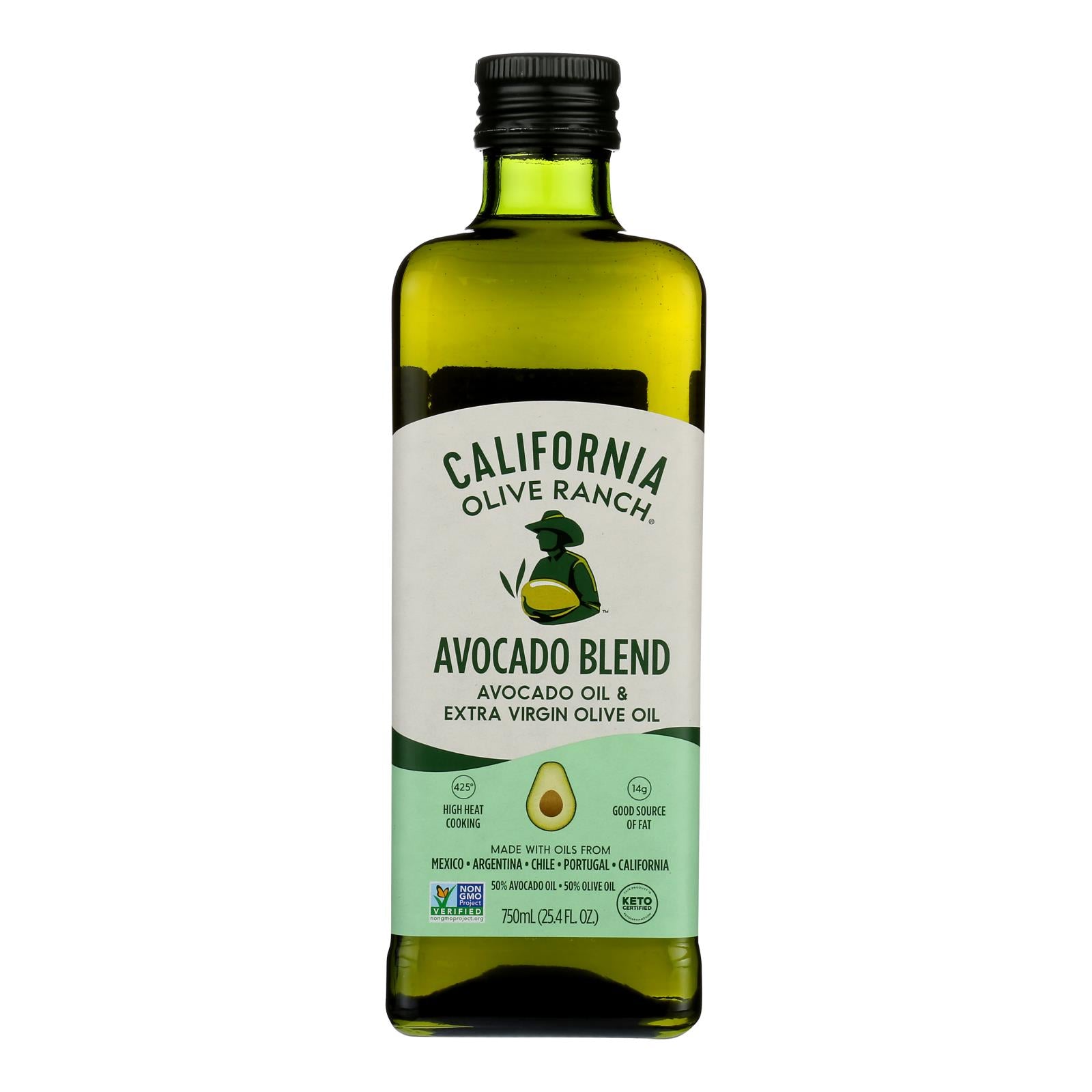 Ranch d'olives de Californie, California Olive Ranch Avocado Oil Blend - Caisse de 6 - 25.4 FZ (Pack de 6)