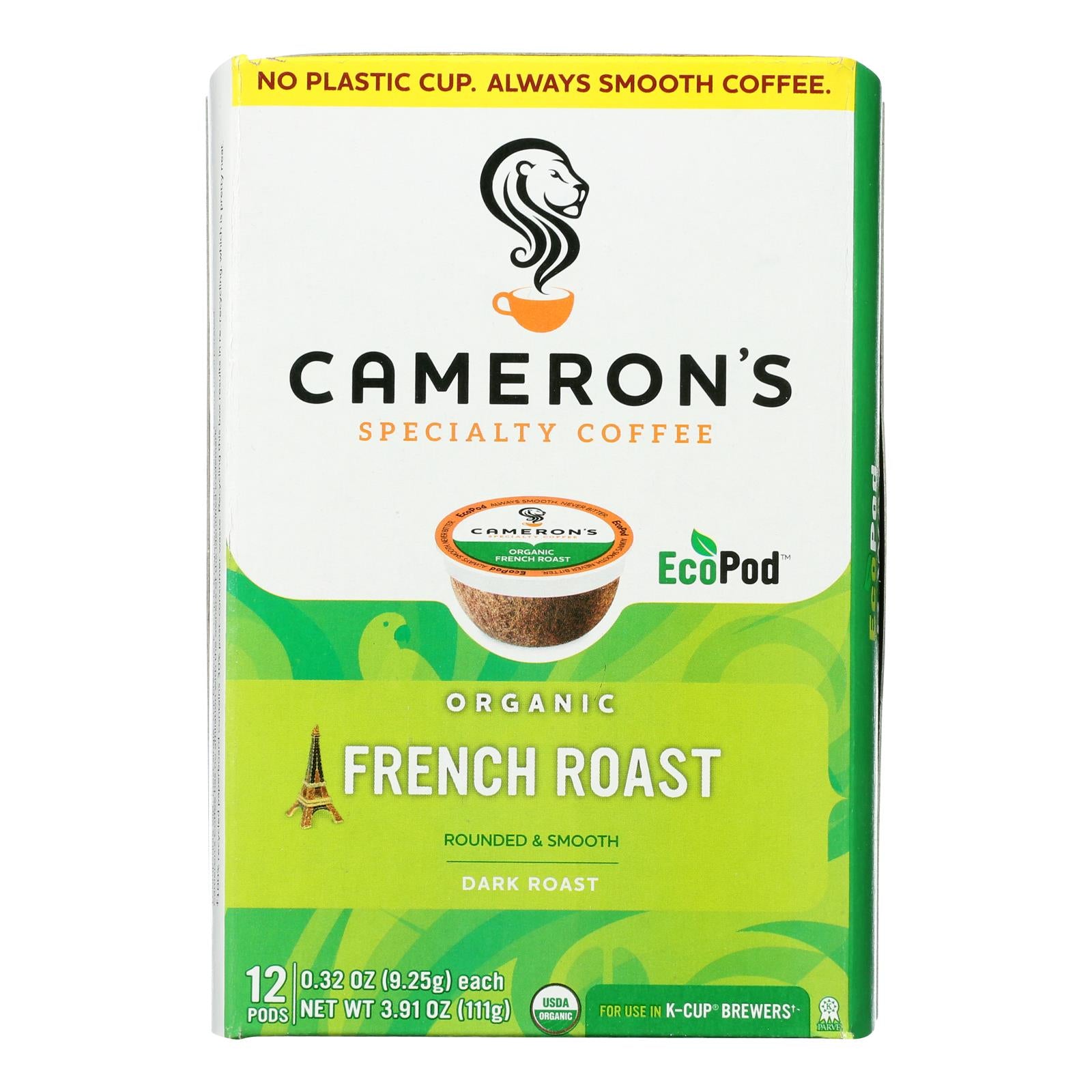 Cameron's Coffee, Cameronâ€™S Specialty Coffee, Organic French Roast - Case of 6 - 12 CT (Pack of 6)