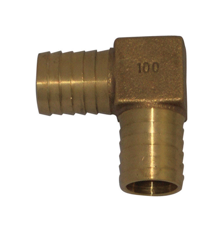 CAMPBELL MANUFACTURING LLC, Campbell 1 in. Barb X 1 in. D Barb 90 Degree Brass Elbow