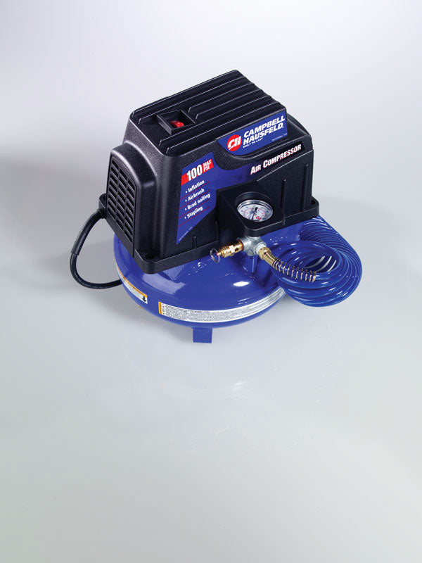 MAT INDUSTRIES LLC, Campbell 120V Pancake Style Consumer Grade Air Compressor 1 gal. with Inflation Kit