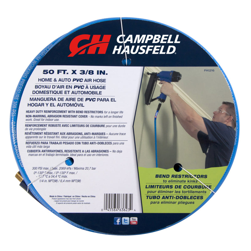 MAT INDUSTRIES LLC, Campbell Hausfeld 50 ft. L PVC Air Hose 300 psi Blue