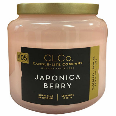 Bougie d'allumage, Candle Lite 4274061 14 Oz Japonica Berry Clco Jar Candle With Metal Lid (Pack of 3)