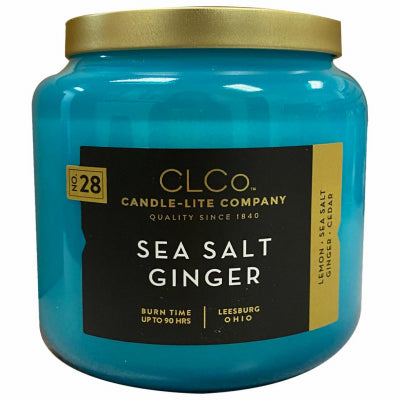 Bougie d'allumage, Candle Lite 4274145 14 Oz Sea Salt Ginger Clco Jar Candle With Metal Lid (Pack of 3)