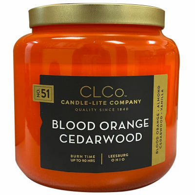 Bougie d'allumage, Candle Lite 4274223 14 Oz Blood Orange Cedarwood Clco Jar Candle With Metal Lid (Pack of 3)