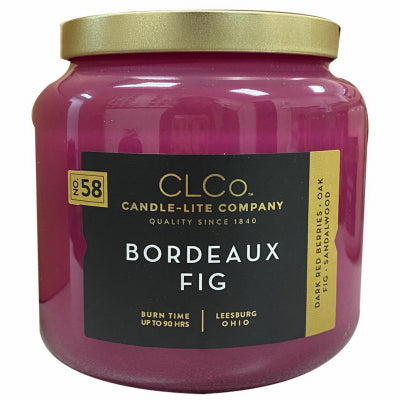 Bougie d'allumage, Candle Lite 4274225 14 Oz Bordeaux Fig Clco Jar Candle With Metal Lid (Pack of 3)