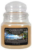 Candle lite, Candle-Lite Beige Bougie à cire lisse haute fragrance Acajou noix de coco de l'île 3 oz (paquet de 12)