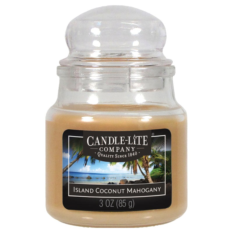 Candle lite, Candle-Lite Beige Bougie à cire lisse haute fragrance Acajou noix de coco de l'île 3 oz (paquet de 12)