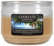 Candle lite, Candle Lite Cream Island Coconut Mahogany Scent Candle 10 oz (Pack de 4)