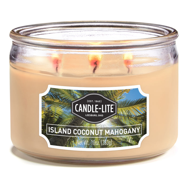 Candle lite, Candle Lite Cream Island Coconut Mahogany Scent Candle 10 oz (Pack de 4)