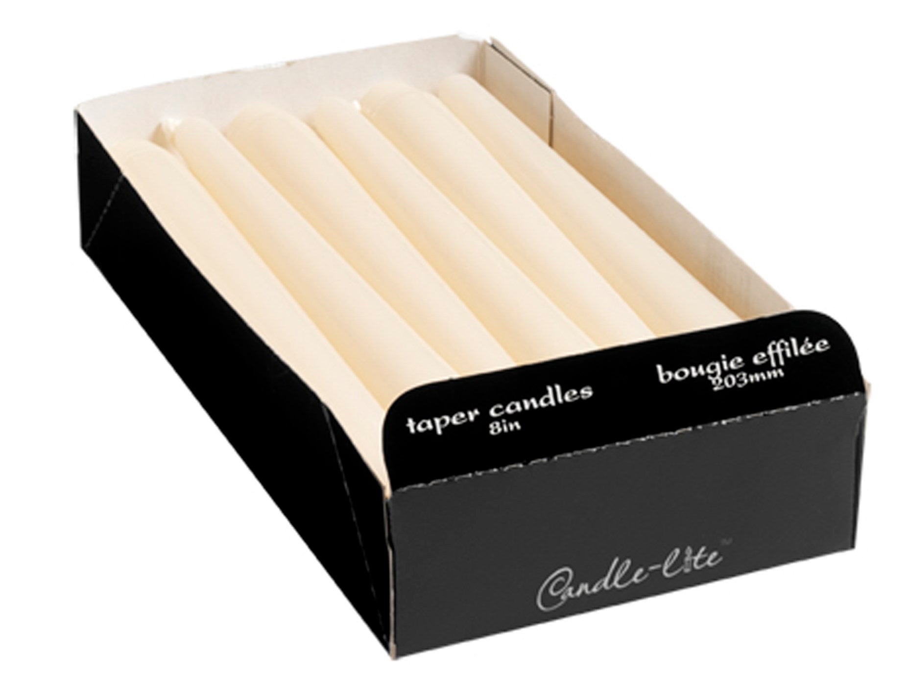 Candle lite, Candle lite 0208595 8" White Taper Candle (Pack of 12)