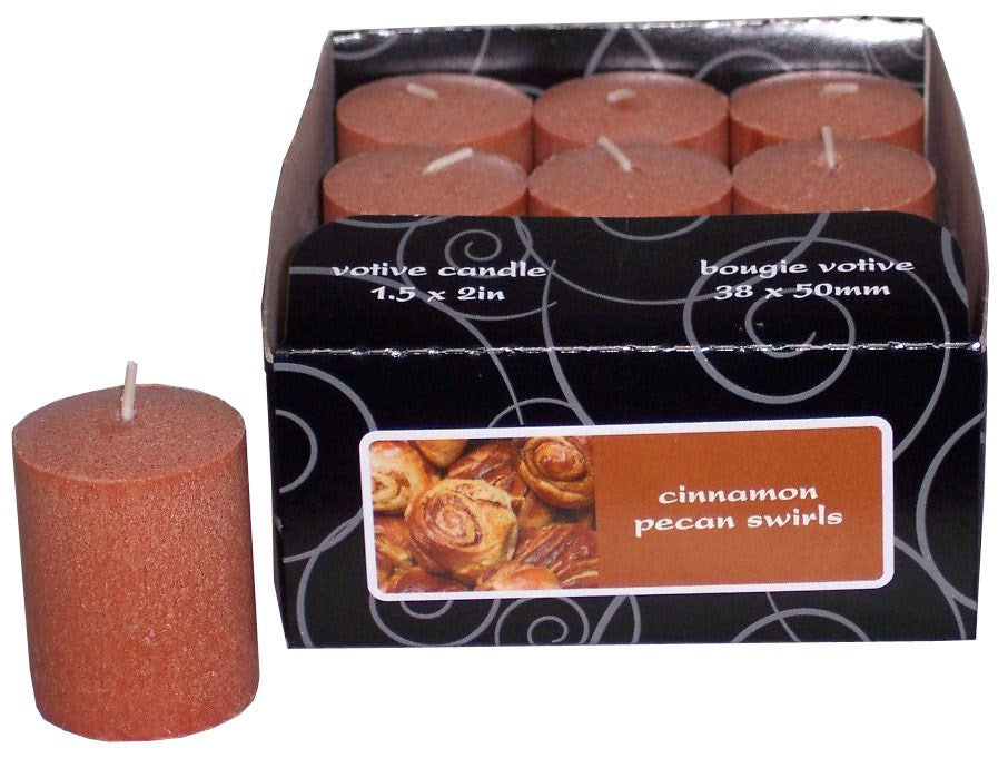 Bougie allumée, Candle lite 1276549 Bougie votive parfumée à la cannelle et à la noix de pécan (paquet de 12)