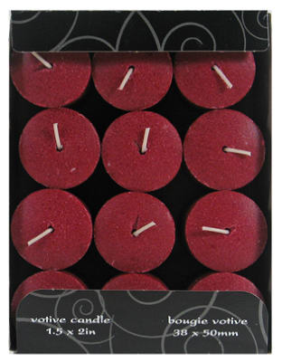 Bougie d'allumage, Candle lite 1276565 2" Black Cherry Scented Votive Candle (Pack de 12)