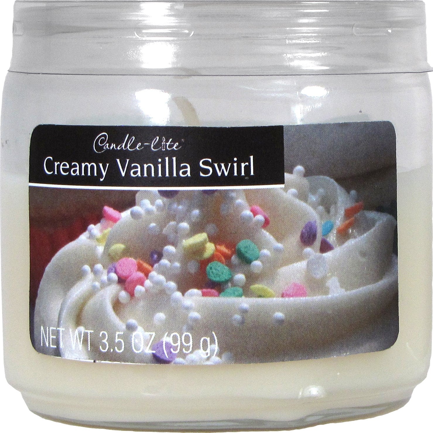 Bougie allumée, Candle lite 2400570 3.5 Oz Creamy Vanilla Swirl Jar Candle (Pack of 12)