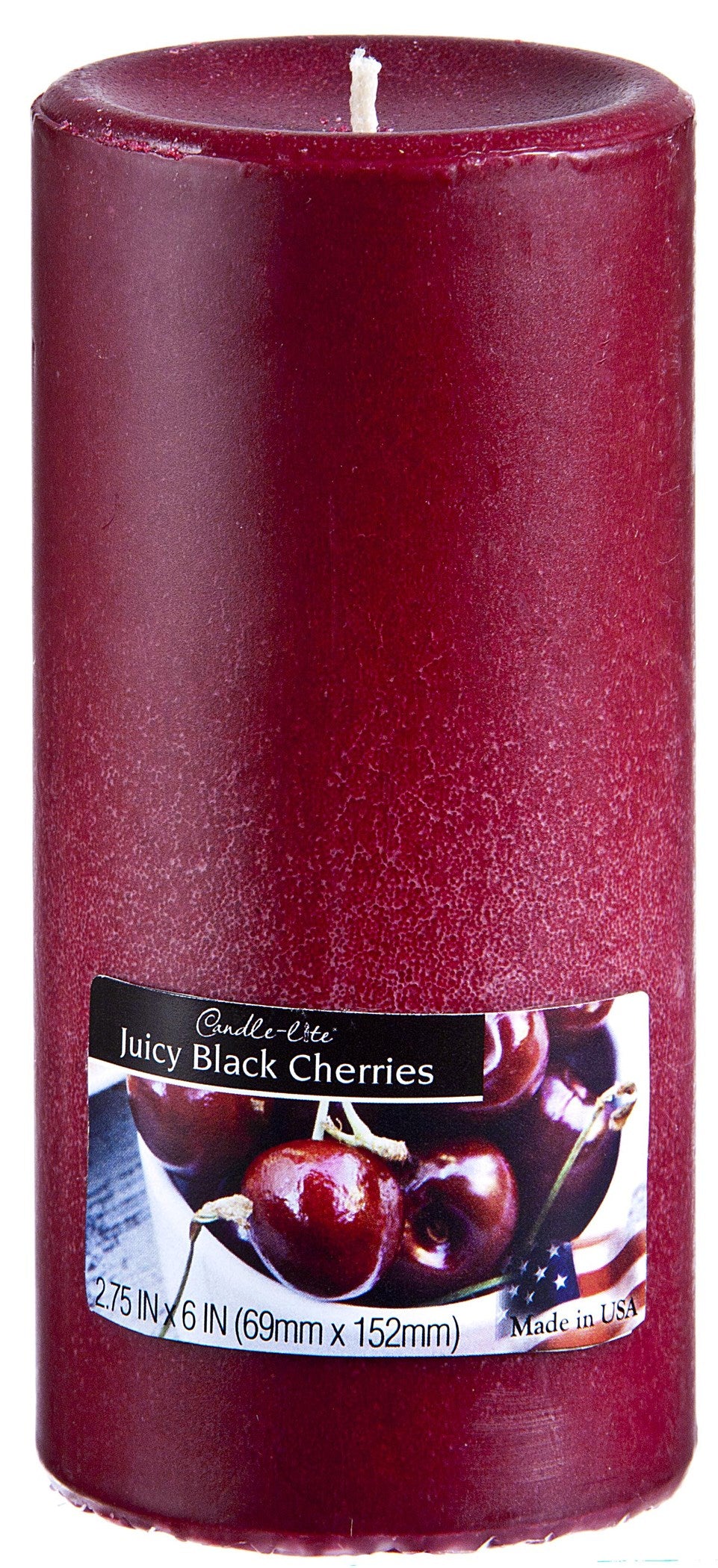 Bougie d'allumage, Candle lite 2846565 Bougie pilier parfumée à la cerise noire de 6" (paquet de 2)