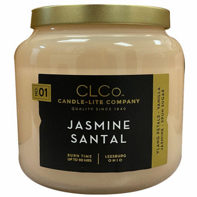 Bougie Lite, Candle lite 4274052 14 Oz Jasmine Santal CLCo Jar Candle With Metal Lid (Pack of 3)