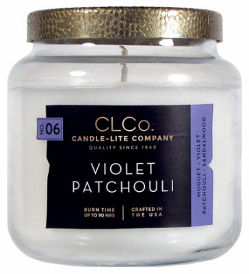 Bougie d'allumage, Candle lite 4274067 14 Oz Violet Patchouli CLCo Jar Candle With Metal Lid (Pack of 3)