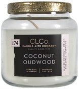 Bougie d'allumage, Candle lite 4274237 14 Oz Coconut Oudwood CLCo Jar Candle With Metal Lid (Pack of 3)