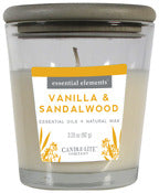 Candle lite, Candle lite 4314344 3.25 Oz Vanilla & Sandalwood Essential Elements?� Bougie en pot avec couvercle en bois (Pack de 6)