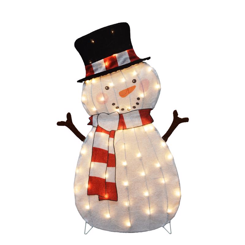 ACE TRADING - PRODUCT WORKS LLC, Candy Cane Lane Bonhomme de Neige Incandescent Clair 36 in. Décoration de cour