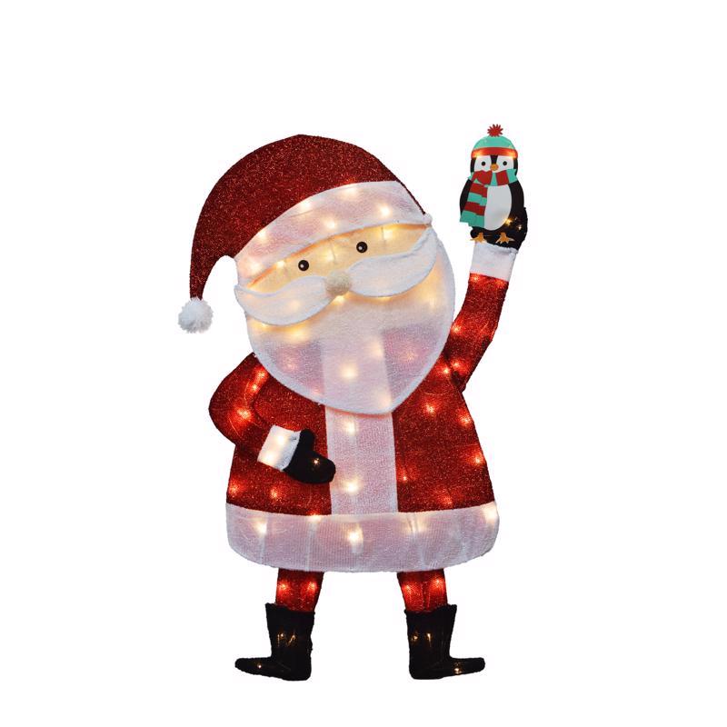 ACE TRADING - PRODUCT WORKS LLC, Candy Cane Lane Incandescent Santa 2 ft. Yard Decor