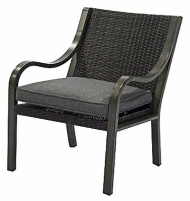 Four Seasons Courtya, Canmore Patio Dining Chair, Woven Espresso Back, Graphite Seat Cushion, Aluminum Frame (Pack of 4)