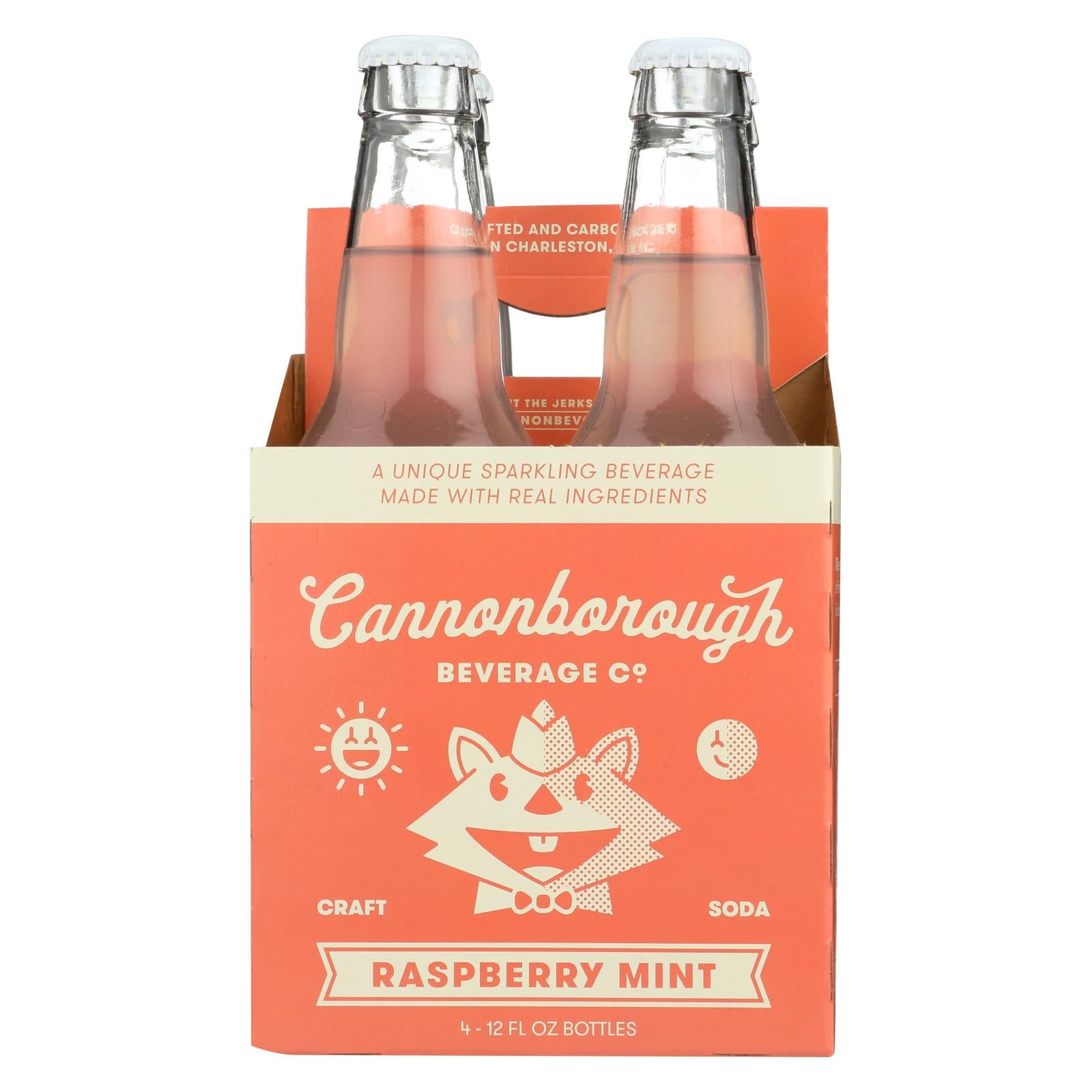 Boisson Cannonborough, Cannonborough Beverage - Soda Framboise Menthe 4 Pack - Caisse de 3 - 4/12 FZ