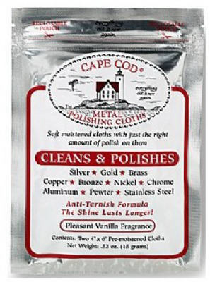 CAPE COD POLISH CO INC, Cape Cod Vanilla Scent Fine Metal Cleaner and Polish 2 pk Cloth (Pack de 36)