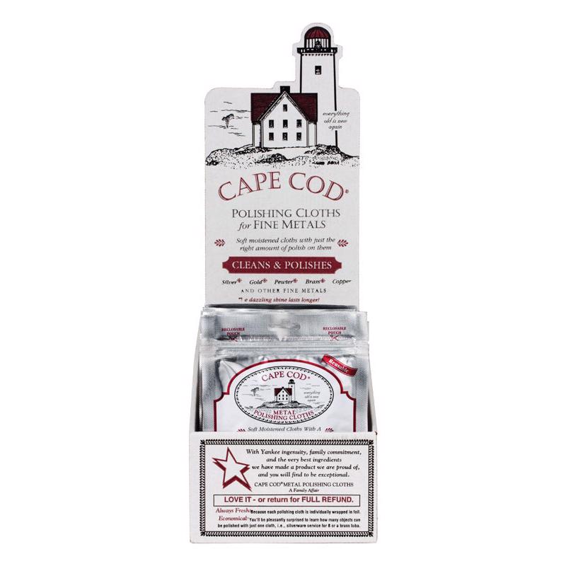 CAPE COD POLISH CO INC, Cape Cod Vanilla Scent Fine Metal Cleaner and Polish 2 pk Cloth (Pack de 36)