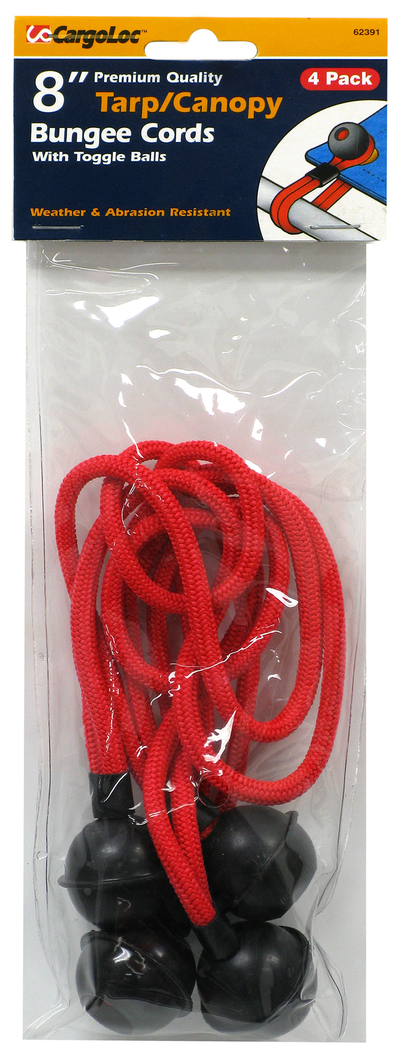 Cargoloc, Cargoloc 62391 8 X 4mm Red Ball Bungee 4 Piece Set (Pack of 6)