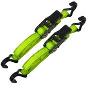 Cargoloc, Cargoloc 84001 6' Neon Green Ratchet Tie Down W/Rubber Grip 2 Count