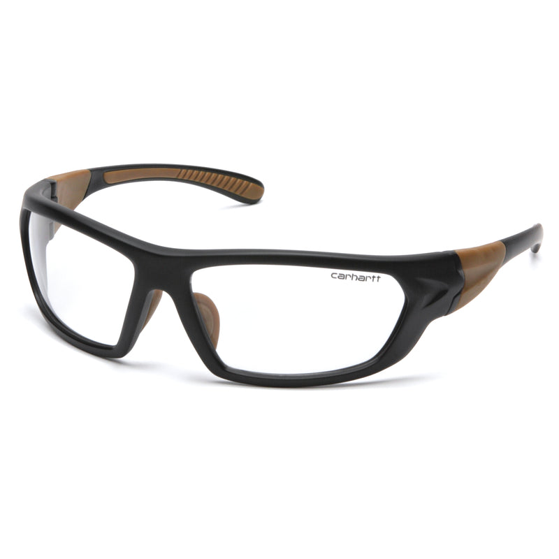 PYRAMEX SAFETY PRODUCTS LLC, Carhartt Carbondale Lunettes de Sécurité Anti-Buée Oculaire Clair Monture Noir/Tan 1 pc