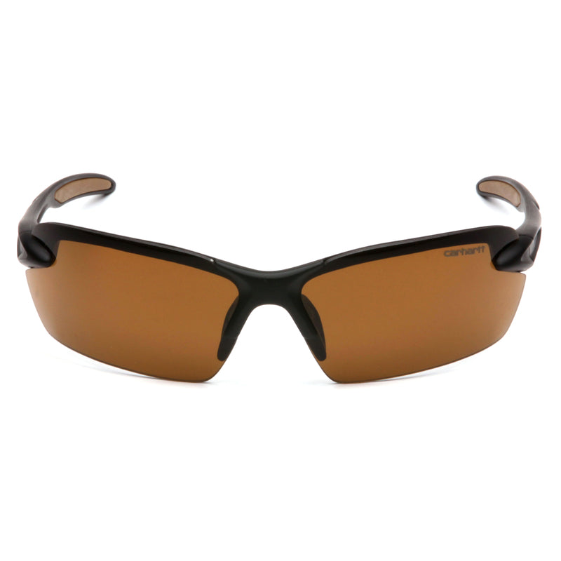 PYRAMEX SAFETY PRODUCTS LLC, Carhartt Spokane Half Frame Safety Glasses Bronze Lens Black/Tan Frame 1 pc