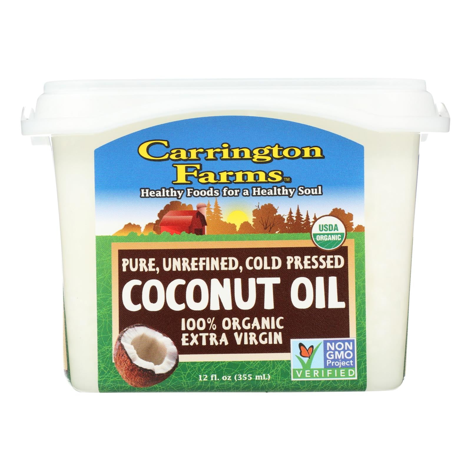 Fermes Carrington, Carrington Farms Coconut Oil - Caisse de 6 - 12 fl oz. (paquet de 6)