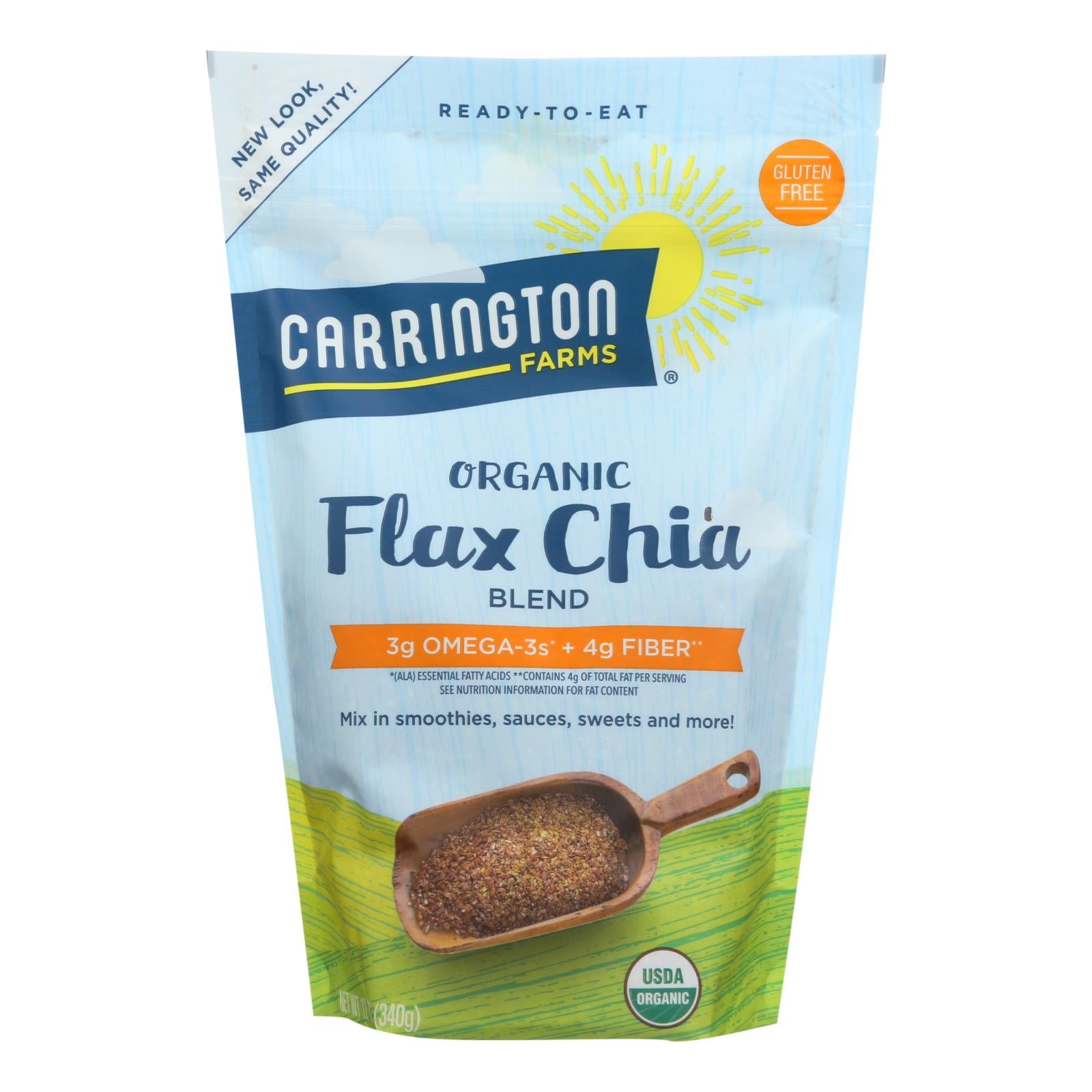 Fermes Carrington, Carrington Farms Organic Flax Chia Blend - 1 Each - 12 OZ (Pack of 6)