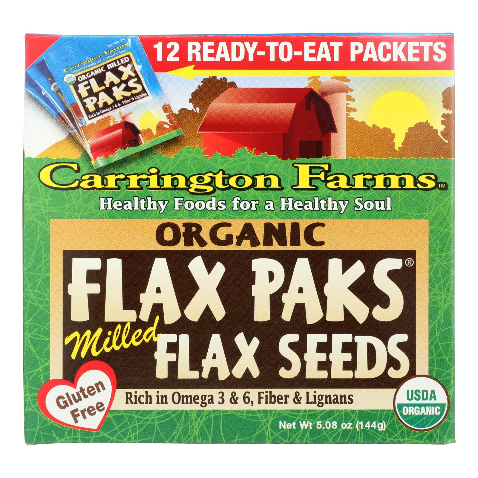 Fermes Carrington, Carrington Farms Organic Milled Flax Seeds - Caisse de 6 - 0.42 oz.