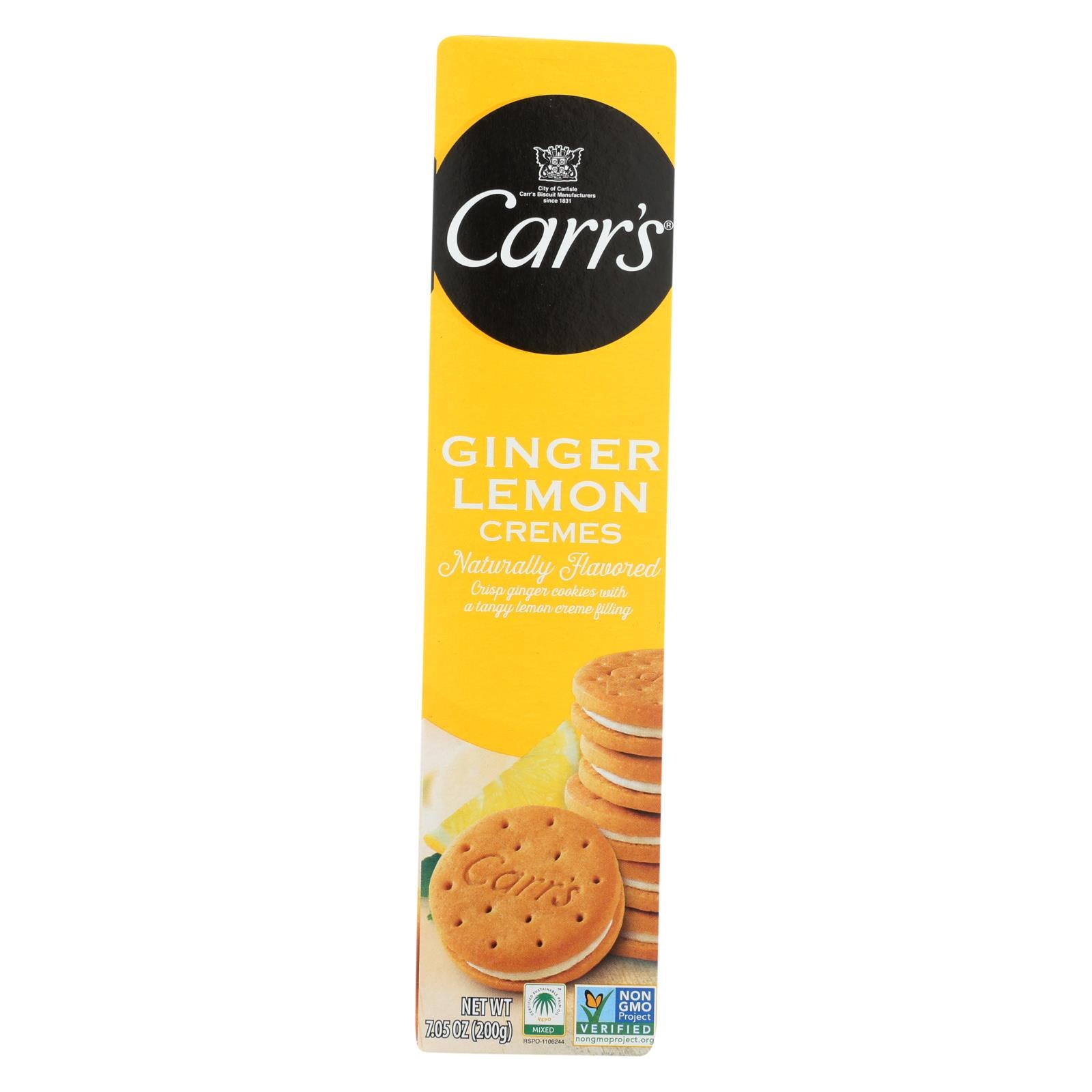 Carr'S, Carr's - Biscuits - Crème au citron et au gingembre - Caisse de 8 - 7.05 oz (Paquet de 8)