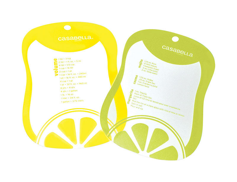 BRADSHAW INTERNATIONAL INC, Casabella Bar Board 5-1/2 in. L x 8 po. L Yellow/Green Polypropylene Cutting Boards (planches à découper en polypropylène)