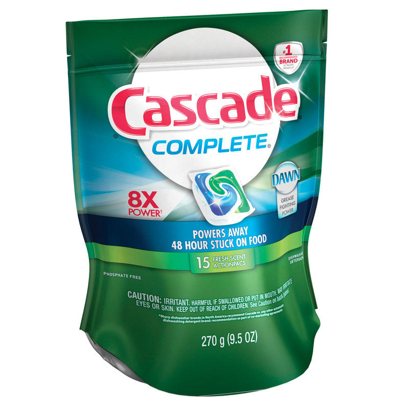 PROCTER & GAMBLE, Cascade Complete Fresh Scent Dishher Detergent en dosettes 15 pk