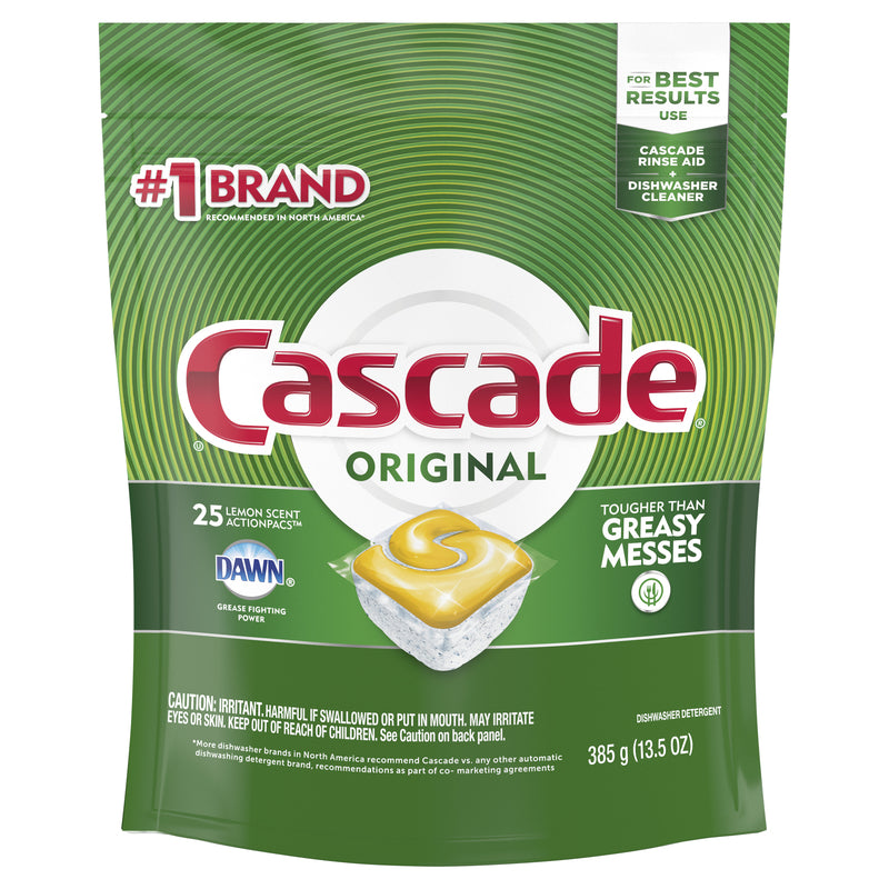 PROCTER & GAMBLE, Cascade Original Lemon Scent Pods Dishwasher Detergent 25 pk