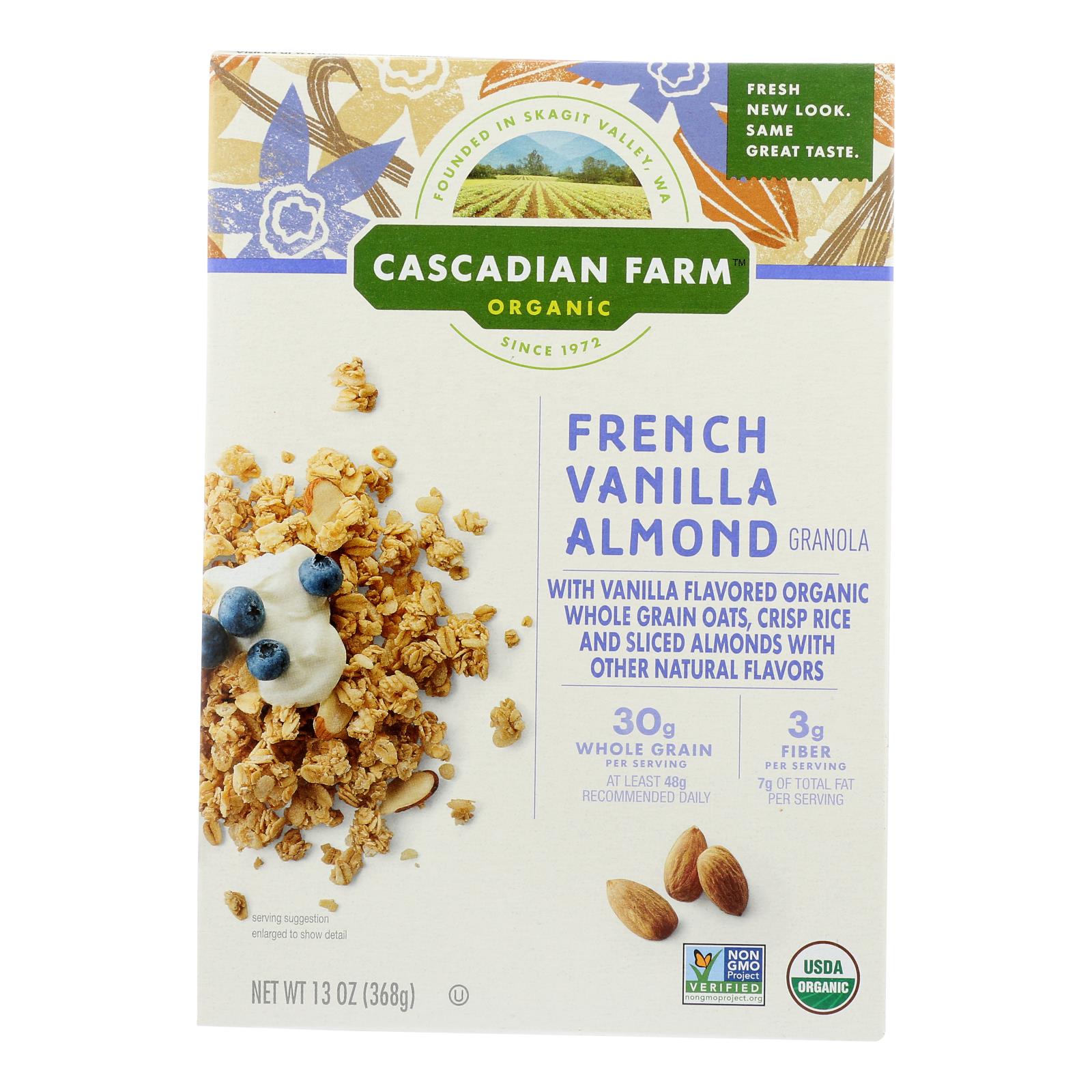 Ferme des Cascades, Cascadian Farm Granola biologique - Vanille française aux amandes - caisse de 6 - 13 oz (paquet de 6)